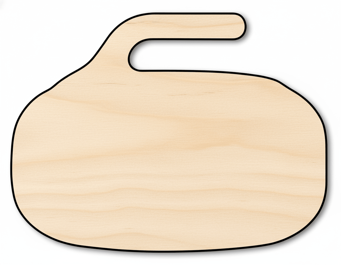 Wood Cutout β Curling Stone Shape | Laser Cut Birch Craft Shapes Blank Door Hanger Wooden Cutout Cut Outs - Unfinished - NameSigns.com