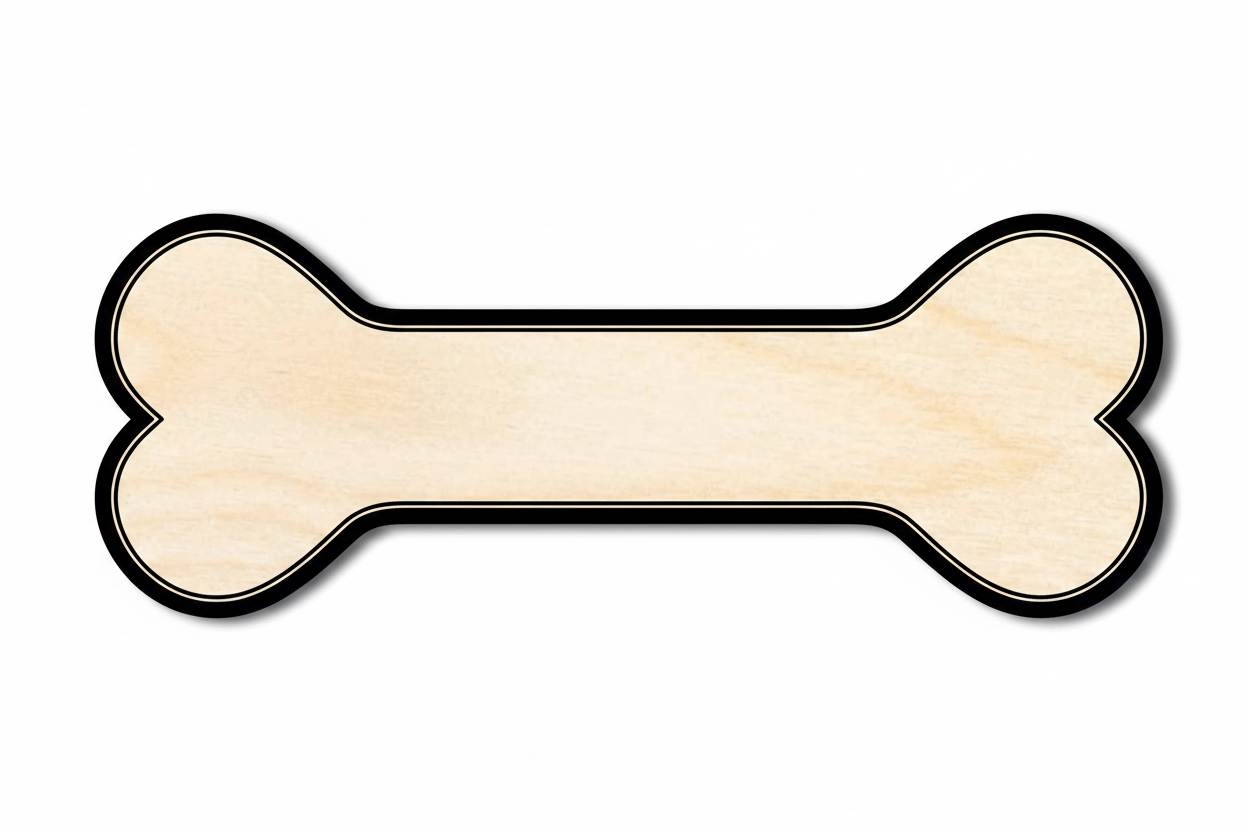 Wood Dog Bone – Large Laser Cut Wood Craft Cutout with Protective Backing Blank Door Hanger Wooden Cutout Cut Outs - Unfinished - NameSigns.com