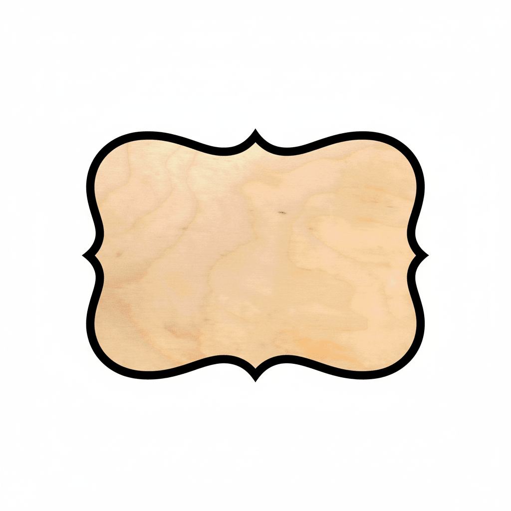 Wood Fancy Award Craft Plaque Silhouette - Craft - Blank Door Hanger Wooden Cutout Cut Outs - Unfinished - NameSigns.com