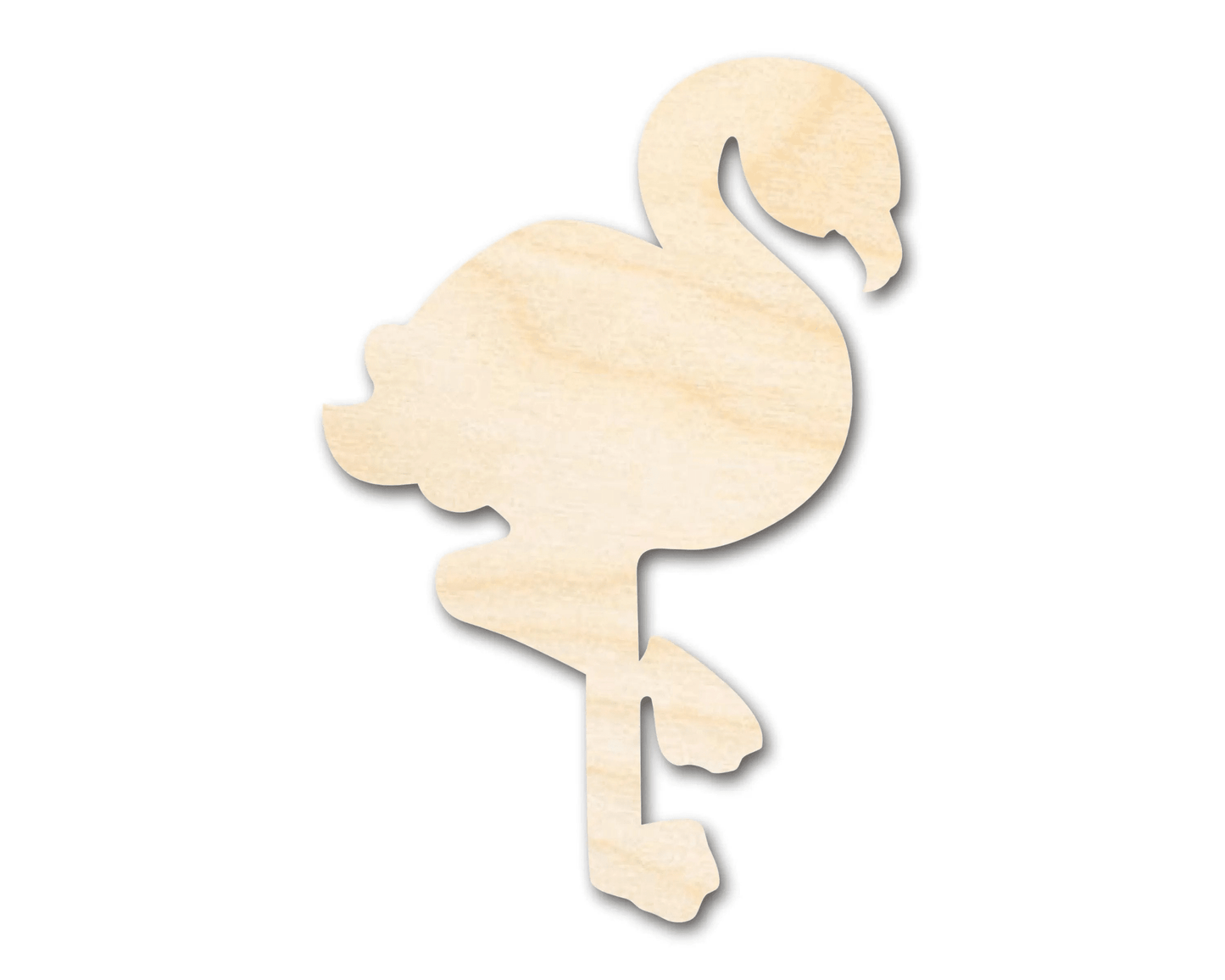 Wood Flamingo Silhouette - Large Laser Cut Wood Art Decor for DIY Crafts Blank Door Hanger Wooden Cutout Cut Outs - Unfinished - NameSigns.com