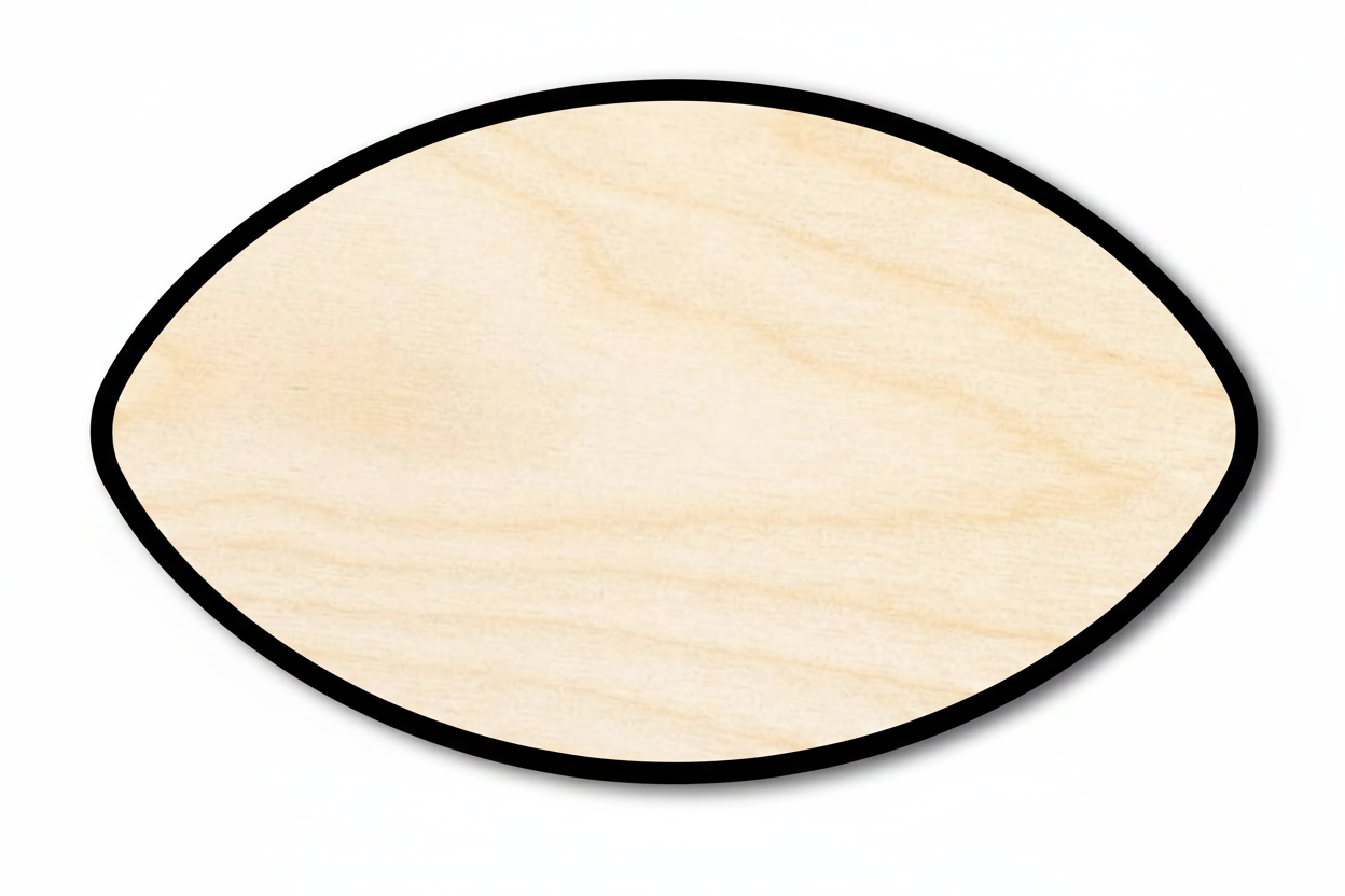 Wood Football – DIY Wooden Craft Cutout | Sports Decor & Art Project Blank Door Hanger Wooden Cutout Cut Outs - Unfinished - NameSigns.com