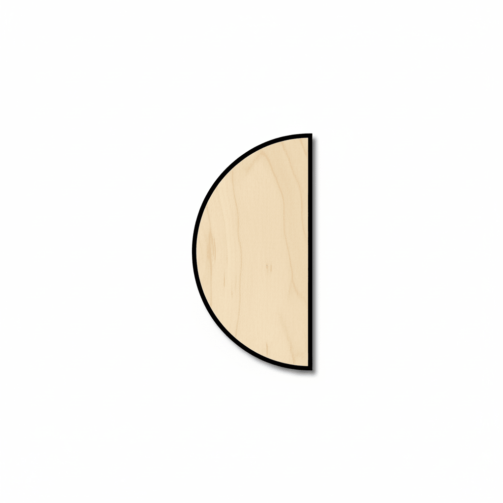 Wood Half Semi Circle Shape - Craft - Blank Door Hanger Wooden Cutout Cut Outs - Unfinished - NameSigns.com