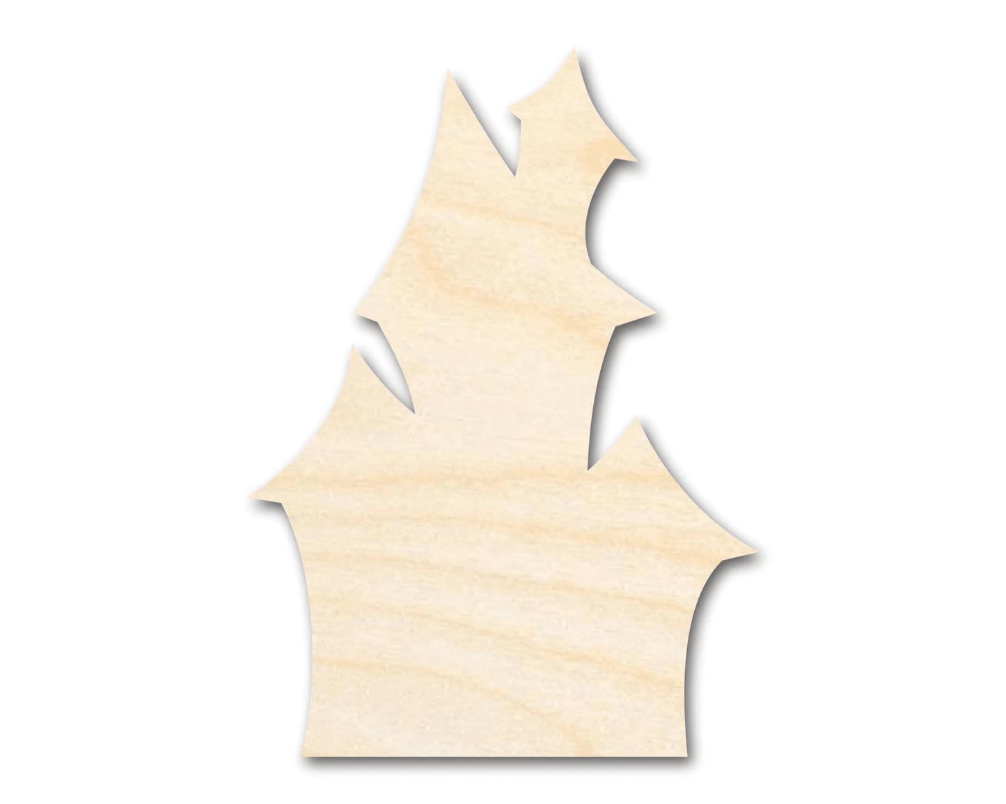 Wood Haunted House – Large Laser Cut Wood Craft Shape for DIY Decoration Blank Door Hanger Wooden Cutout Cut Outs - Unfinished - NameSigns.com