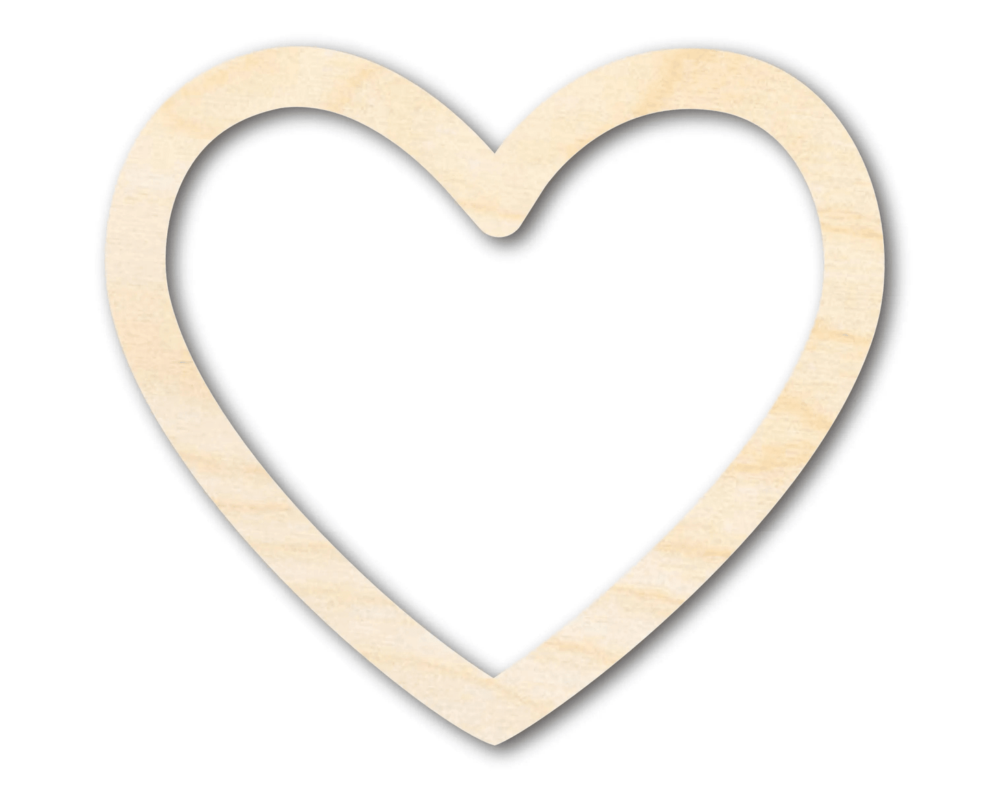 Wood Heart – Laser Cut Wood Craft Cutout Frame for DIY Projects Blank Door Hanger Wooden Cutout Cut Outs - Unfinished - NameSigns.com