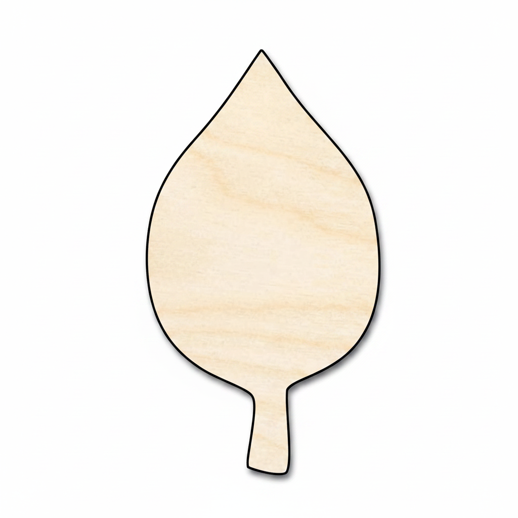 Wood Leaf – Simple Fall Leaf Shape | Laser Cut Wood Craft Cutouts Blank Door Hanger Wooden Cutout Cut Outs - Unfinished - NameSigns.com