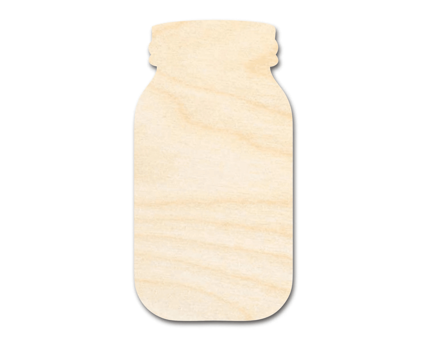 Wood Mason Jar | Large Wooden Cutout for DIY Craft Shapes & Decor Blank Door Hanger Wooden Cutout Cut Outs - Unfinished - NameSigns.com