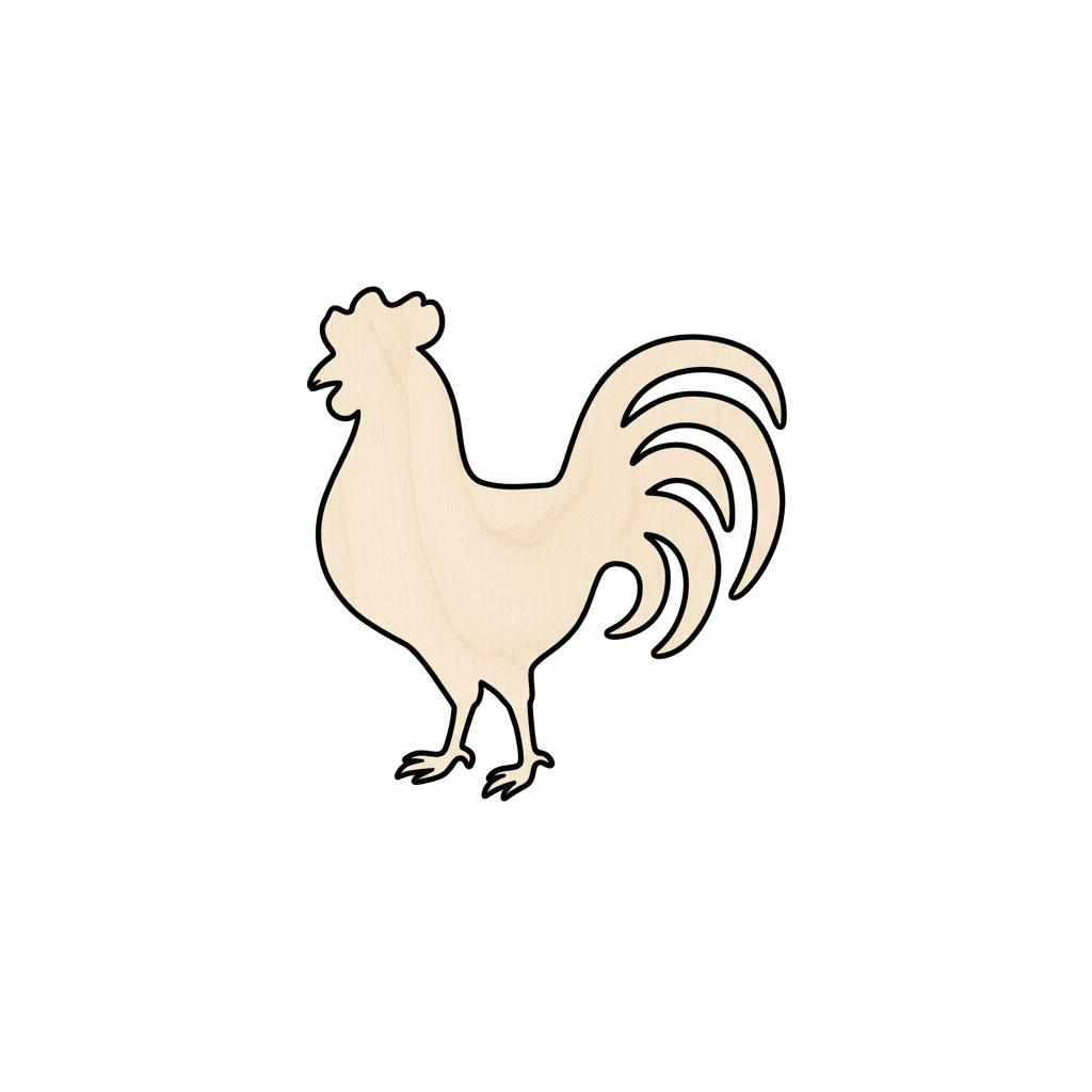 Wood Rooster – Rustic Farm Animal Decor | DIY Wood Craft Shapes 46" Blank Door Hanger Wooden Cutout Cut Outs - Unfinished - NameSigns.com