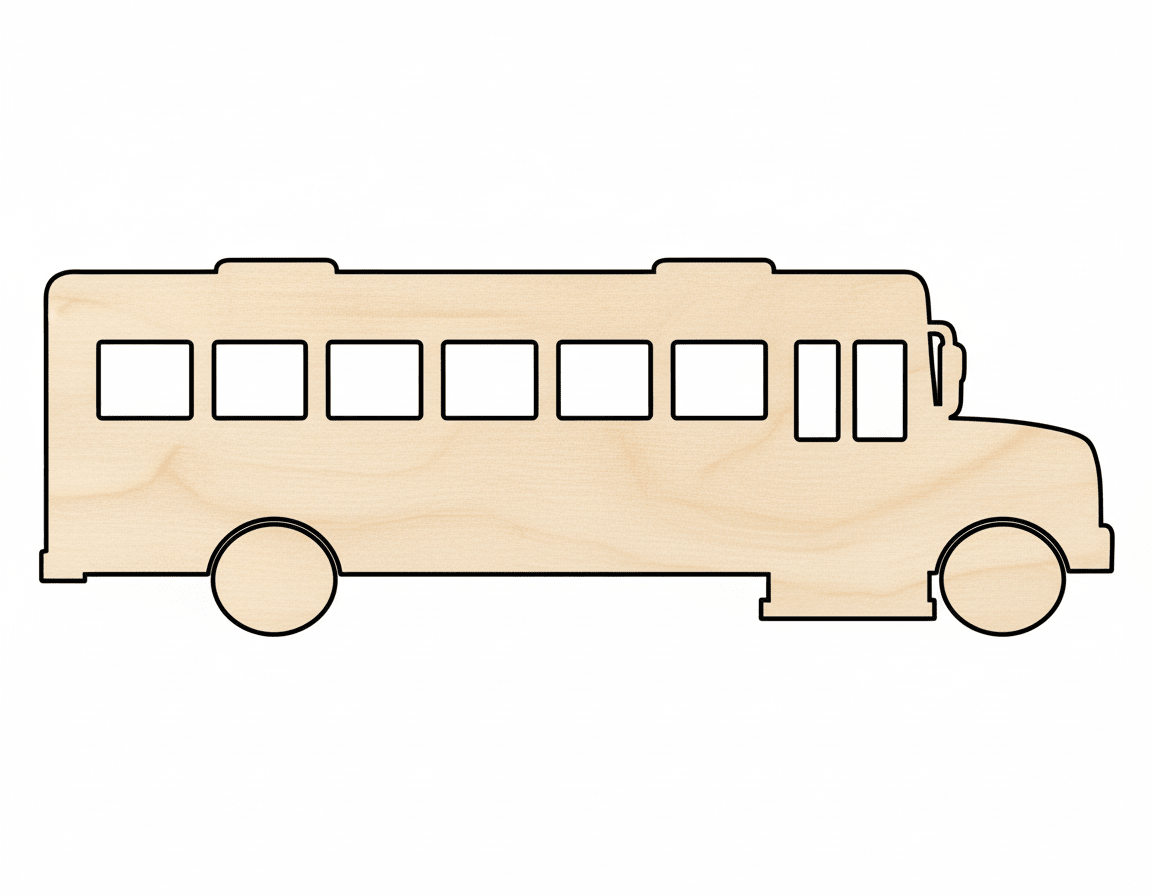 Wood School Bus Shape Back to School Kids Crafts Craft Cutout Blank Door Hanger Wooden Cutout Cut Outs - Unfinished - NameSigns.com