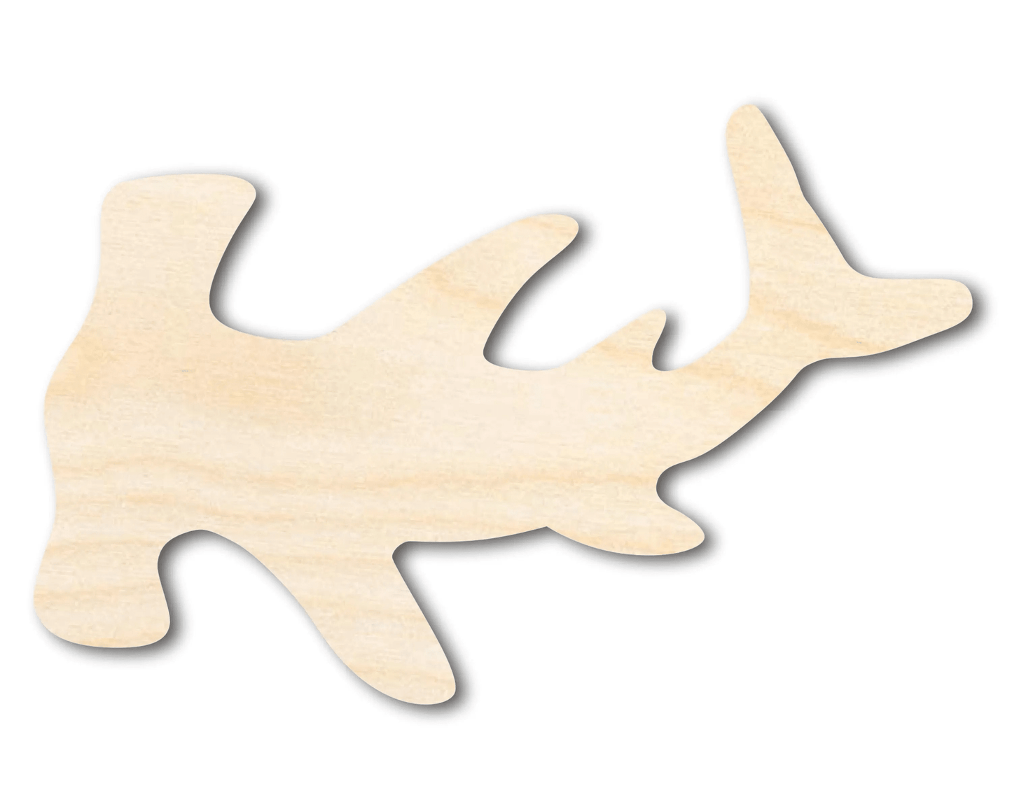 Wood Shark | Large Hammerhead Shark Shape - DIY Wood Craft Cutouts Blank Door Hanger Wooden Cutout Cut Outs - Unfinished - NameSigns.com