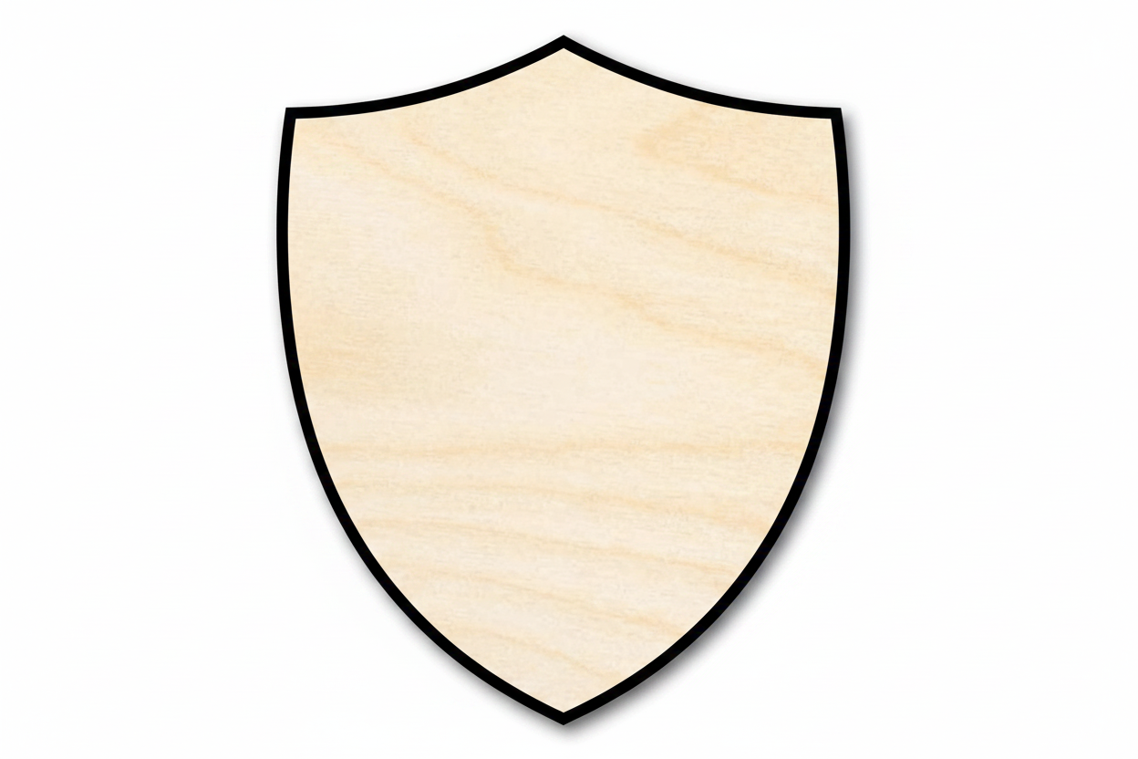 Wood Shield – Laser Cut Wood Craft Supplies | NameSigns Wooden Crafts Blank Door Hanger Wooden Cutout Cut Outs - Unfinished - NameSigns.com