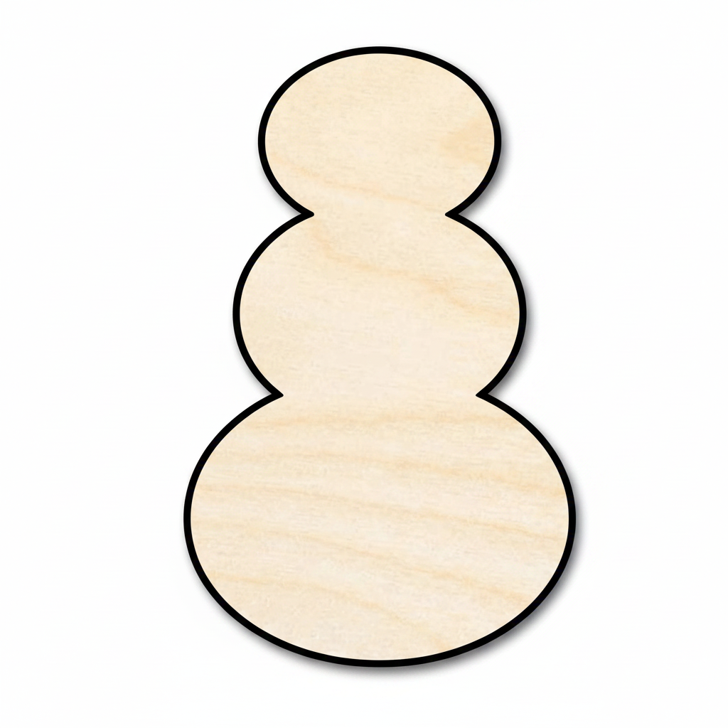 Wood Snowman – Large Wooden Craft Cutout | Paintable Winter Decoration Blank Door Hanger Wooden Cutout Cut Outs - Unfinished - NameSigns.com