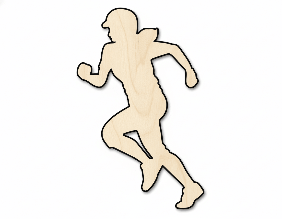 Wood Softball Silhouette – Baltic Birch Wood Craft Cutout for DIY Sports Decoration Blank Door Hanger Wooden Cutout Cut Outs - Unfinished - NameSigns.com