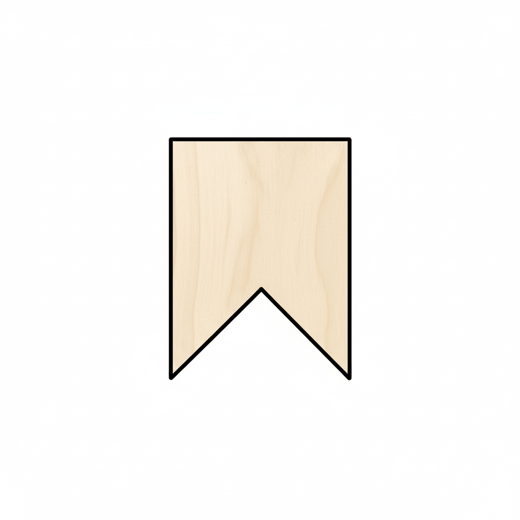 Wood Square Bunting Shape - Craft - Blank Door Hanger Wooden Cutout Cut Outs - Unfinished - NameSigns.com