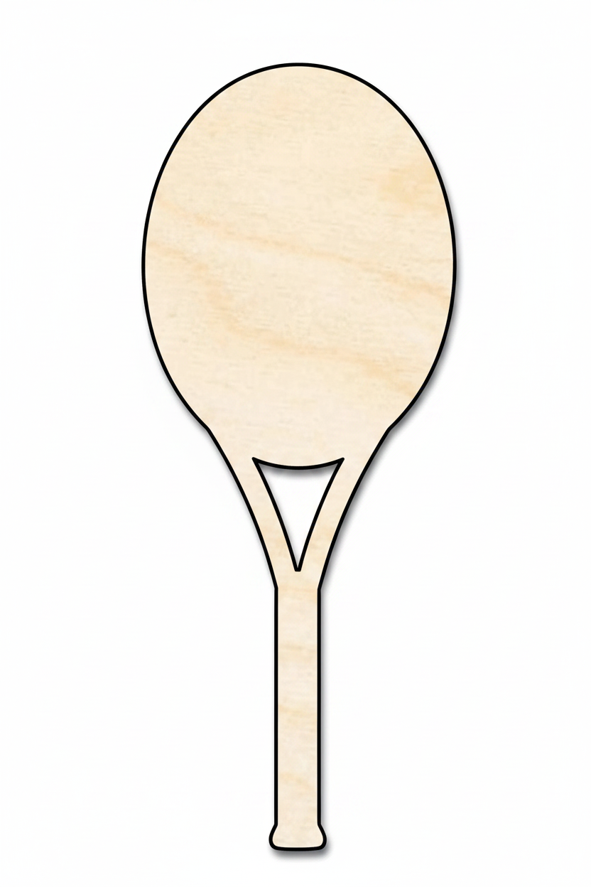 Wood Tennis Racket – Laser Cut Wood Shape for DIY Crafts & Decor Blank Door Hanger Wooden Cutout Cut Outs - Unfinished - NameSigns.com
