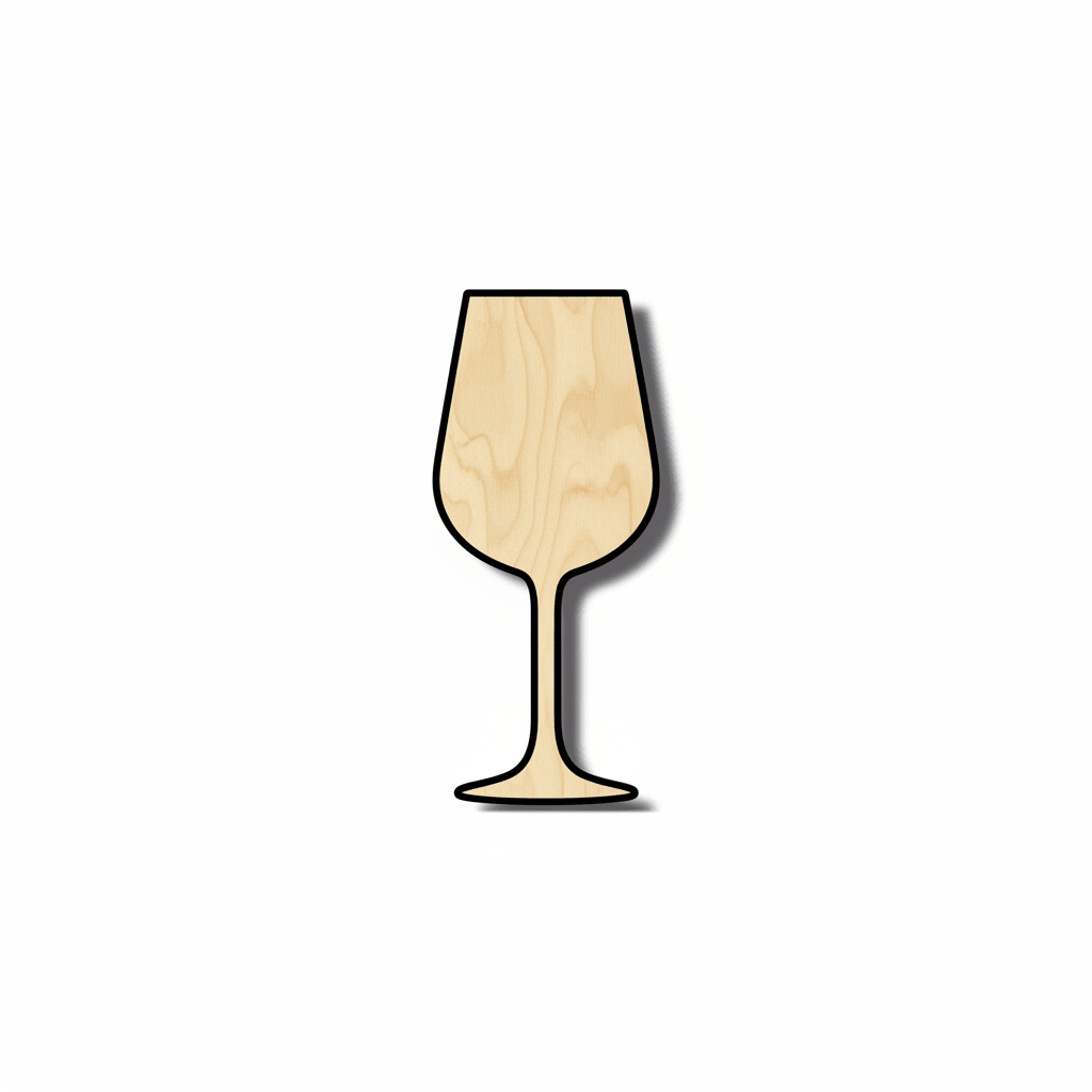 Wood Wine Glass | Custom Wood Shapes for Craft Projects Blank Door Hanger Wooden Cutout Cut Outs - Unfinished - NameSigns.com