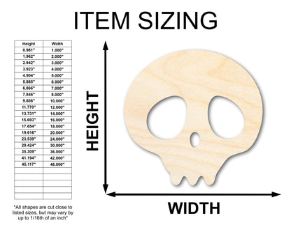 Unfinished Cute Skull Shape | Craft Cutout | up to 46" DIY