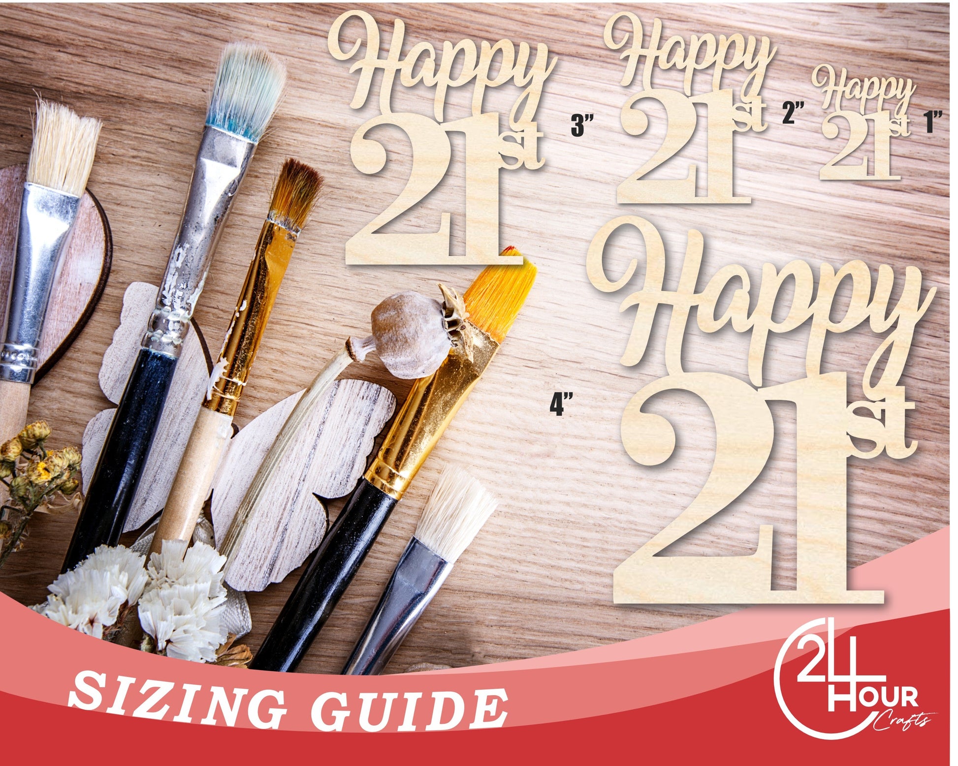 Unfinished Happy Twenty First Shape | DIY Craft Cutout | up to 46" DIY