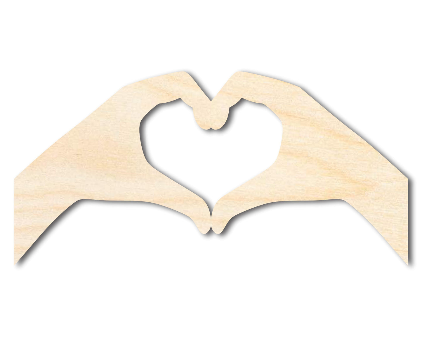 Unfinished Wood Heart Hands Shape | DIY Craft Cutout | up to 46" DIY