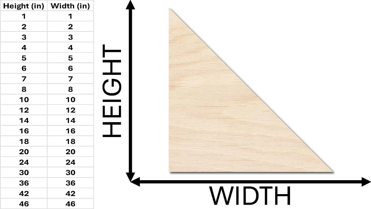 the height of a wooden triangle with measurements