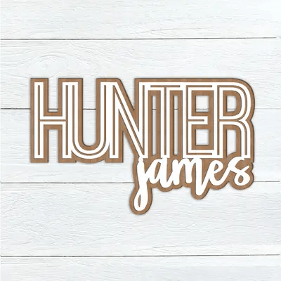 3D Double Wood Name Sign - Personalized - NameSigns.com