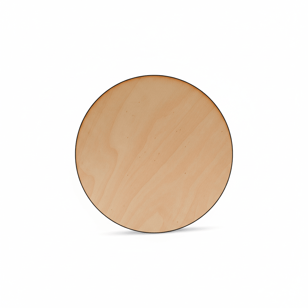 4 Inch Wood Circle - Smooth Birch Wood Rounds | Rustic Dark Edged Cutouts 1/8" Thick - NameSigns.com