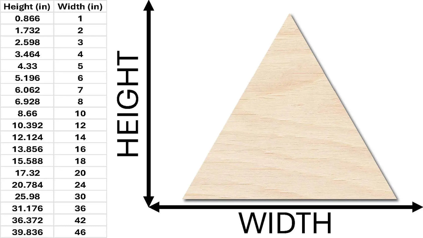 the height of a wooden triangle is shown