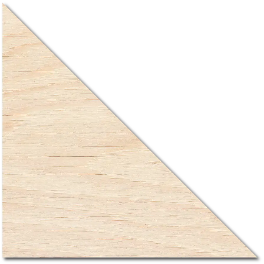 a piece of wood with a triangle cut out of it