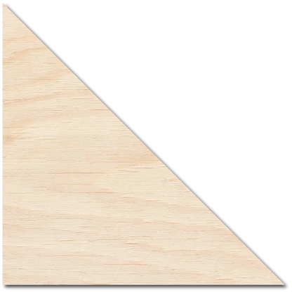 a piece of wood with a triangle cut out of it