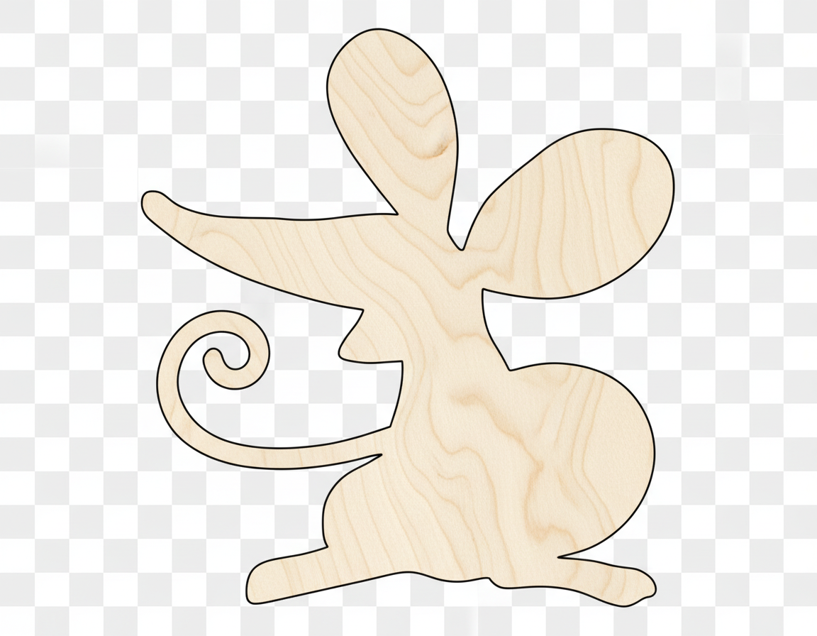 Unfinished Wood Cartoon Mouse Shape | DIY Craft Cutout | up to 46" DIY NameSigns.com
