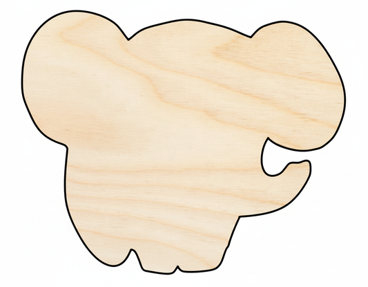 Unfinished Wood Cartoon Elephant Shape | DIY Craft Cutout | up to 46" DIY NameSigns.com
