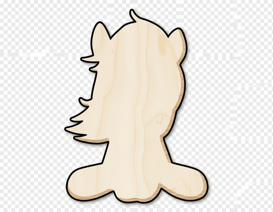 Unfinished Wood Cartoon Horse Shape | DIY Craft Cutout | up to 46" DIY NameSigns.com
