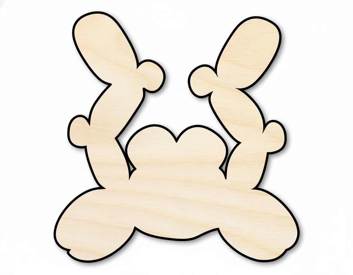 Unfinished Wood Balloon Crab Shape | DIY Craft Cutout | up to 46" DIY NameSigns.com