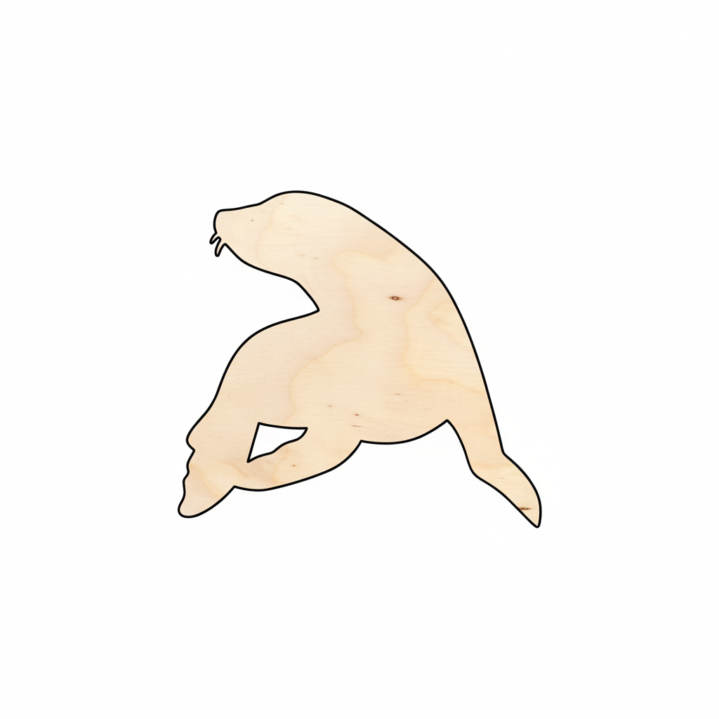 Unfinished Wood Seal Shape - Craft - up to 46" DIY NameSigns.com