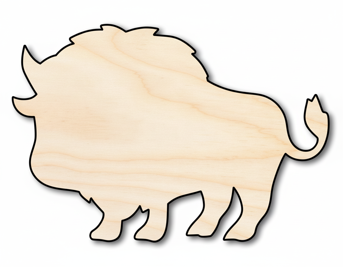 Unfinished Wood Cute Buffalo Shape | Craft Cutout | up to 46" DIY NameSigns.com