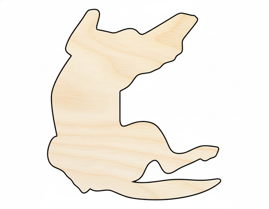 Unfinished Wood Belly Rubs Dog Silhouette | DIY Dog Craft Cutout | up to 46" DIY NameSigns.com