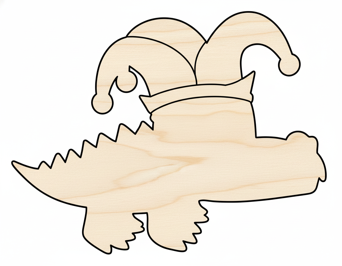 Unfinished Wood Alligator Jester Shape | Mardi Gras | DIY Craft Cutout | up to 46" DIY NameSigns.com