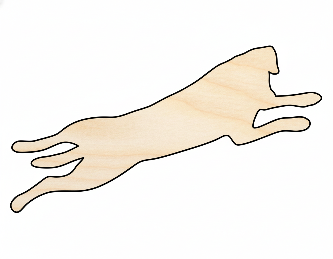 Unfinished Wood Splooting Dog Silhouette | DIY Dog Craft Cutout | up to 46" DIY NameSigns.com