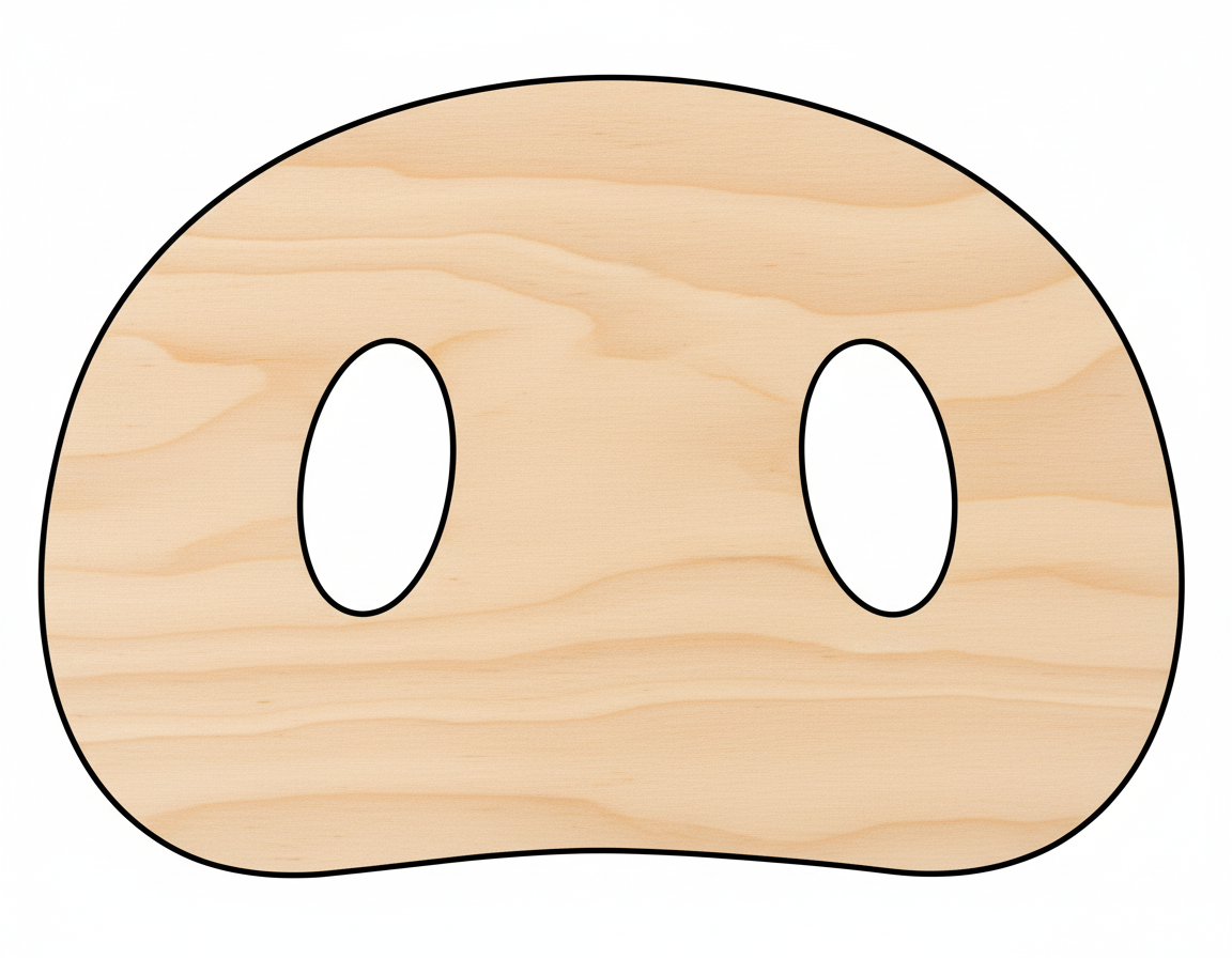 Unfinished Wood Pig Nose Shape | DIY Craft Cutout | up to 46" DIY NameSigns.com