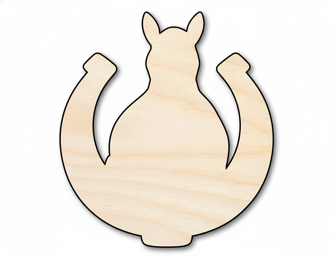 Unfinished Horseshoe Horse Shape | DIY Craft Cutout | up to 46" DIY NameSigns.com