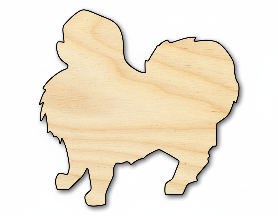 Unfinished Wood Japanese Chin Shape - Pet Craft - up to 46" NameSigns.com