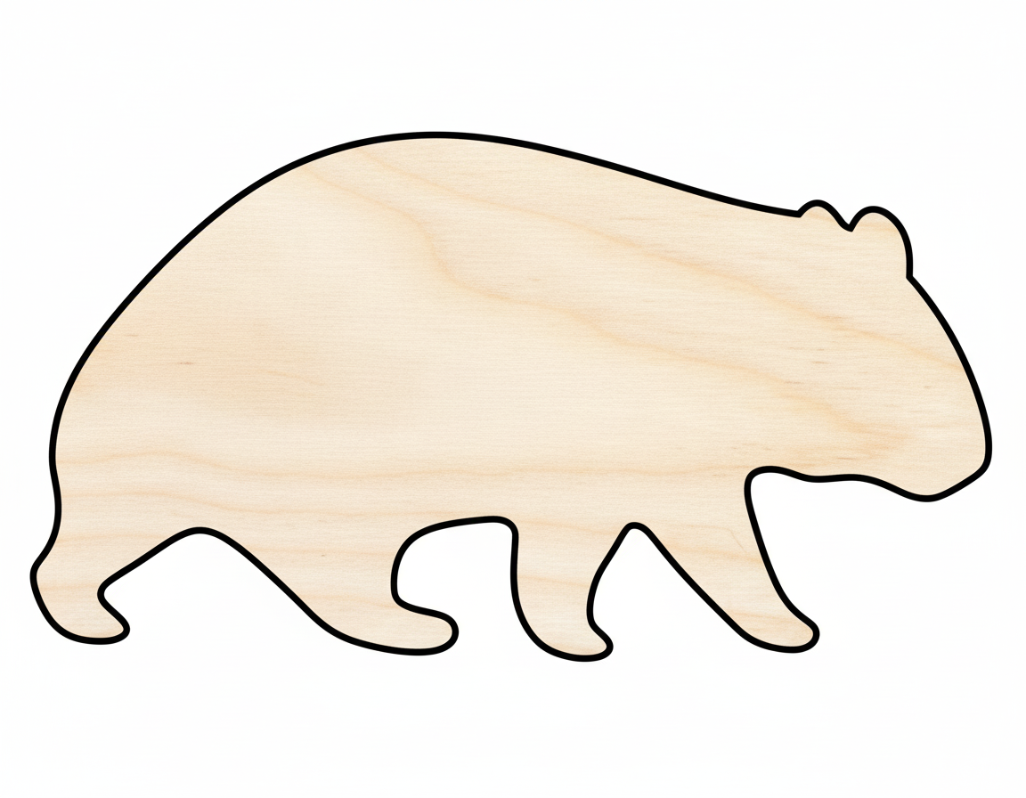 Unfinished Wood Wombat Shape - Craft - up to 46" DIY NameSigns.com