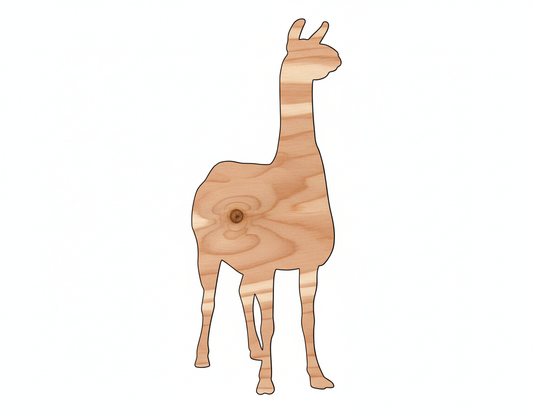 Unfinished Wood Alpaca Shape - Craft - up to 46" DIY NameSigns.com