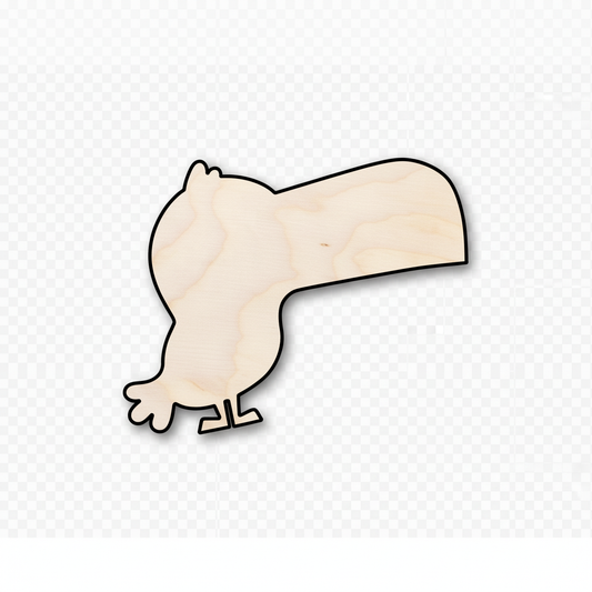 Unfinished Wood Cute Toucan Shape - Craft - up to 46" DIY NameSigns.com