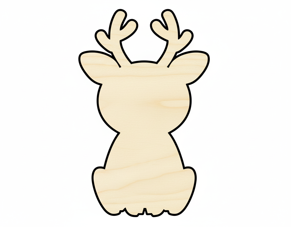 Unfinished Wood Cute Deer Shape | DIY Craft Cutout | up to 46" DIY NameSigns.com