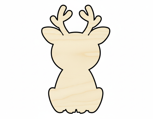 Unfinished Wood Cute Deer Shape | DIY Craft Cutout | up to 46" DIY NameSigns.com