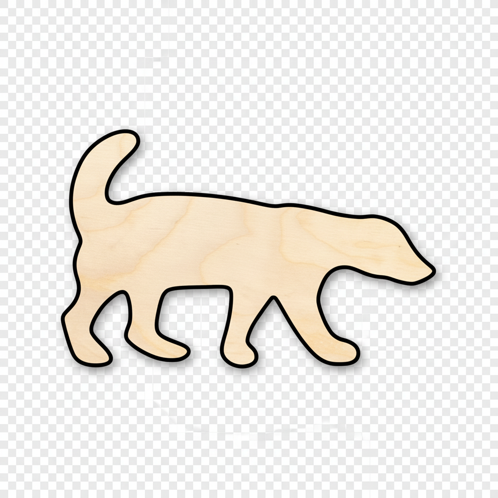 Unfinished Wood Honey Badger Shape - Animal - Wildlife - Craft - up to 46" DIY NameSigns.com