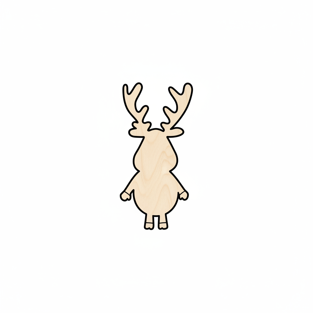 Unfinished Wood Cartoon Deer Moose Shape - Craft - up to 46" DIY NameSigns.com