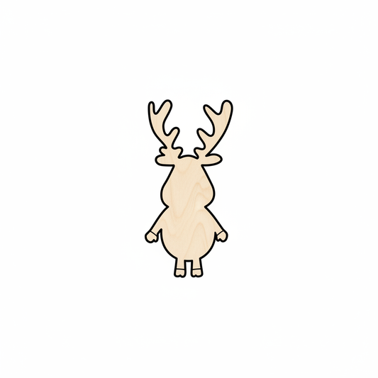 Unfinished Wood Cartoon Deer Moose Shape - Craft - up to 46" DIY NameSigns.com