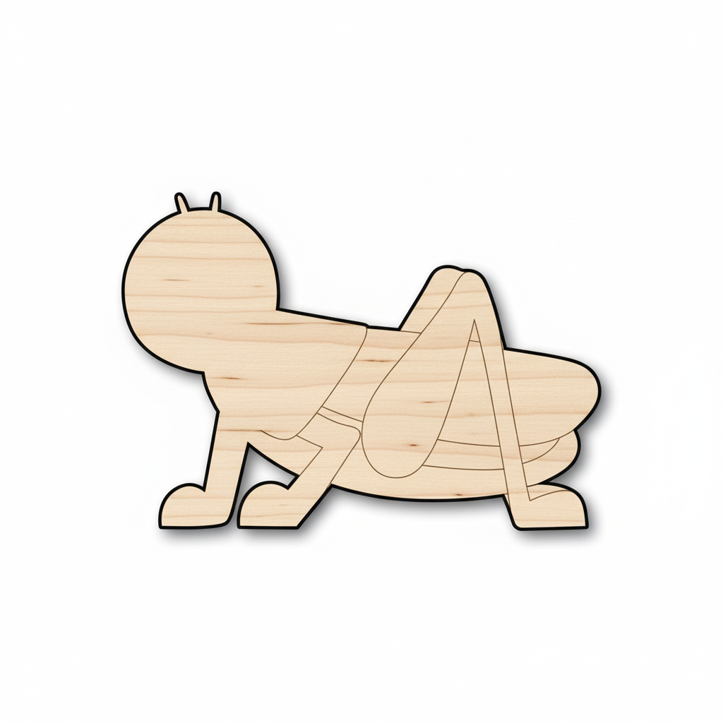 Unfinished Wood Cute Grasshopper Shape - Craft - up to 46" DIY NameSigns.com