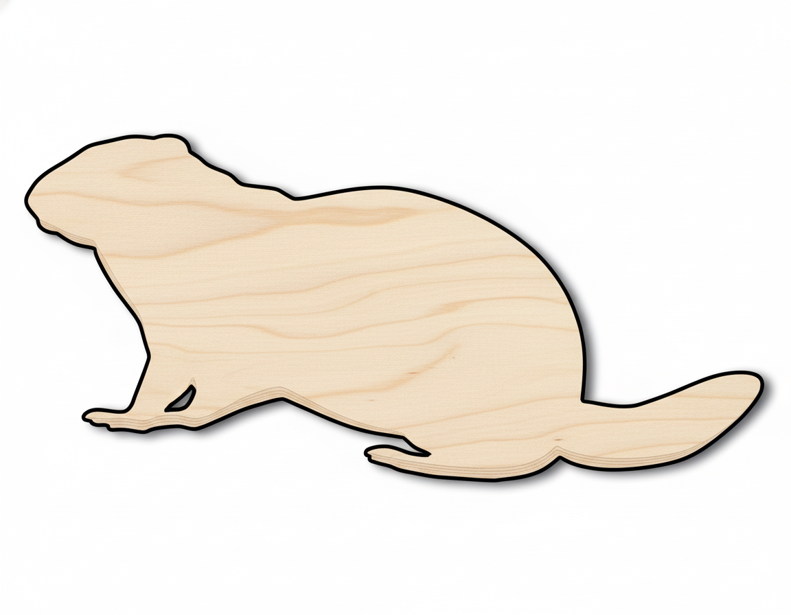 Unfinished Wood Sitting Groundhog Shape | Groundhog Day | DIY Craft Cutout | up to 46" DIY NameSigns.com